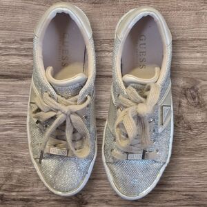 Womens Gold Bling Sneakers Sz 6